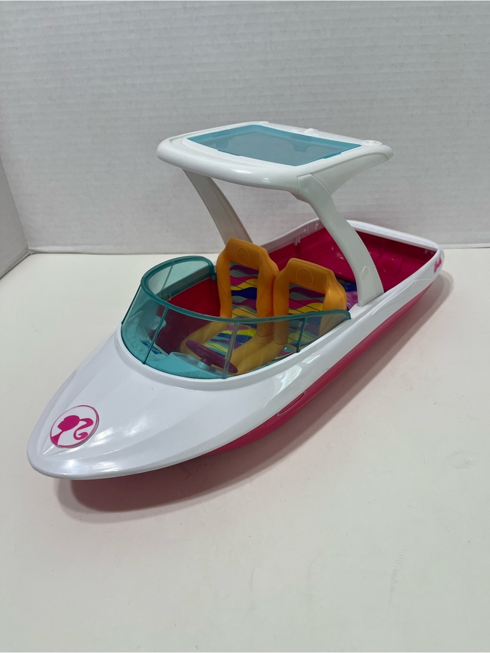 Barbie doll boat with canopy